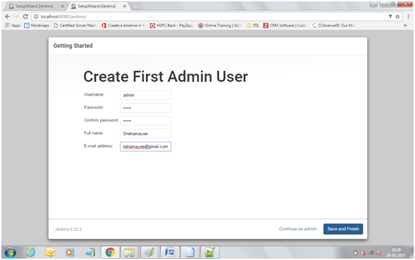 Create First Admin User on Jenkins